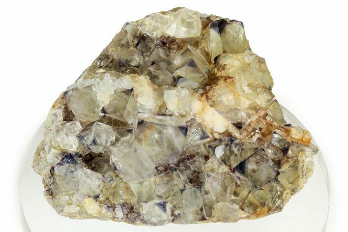 Yellow Cubic Fluorite Cluster w/ Purple Vertices - Okorusu Mine #326556